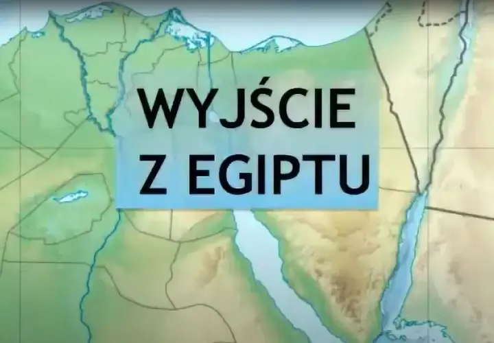 Mapa przedstawia szlak, którym Mojżesz wyprowadził ich z Egiptu.